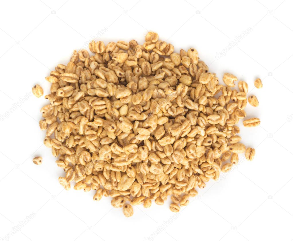 Heap of Puffed Wheat Snack Isolated