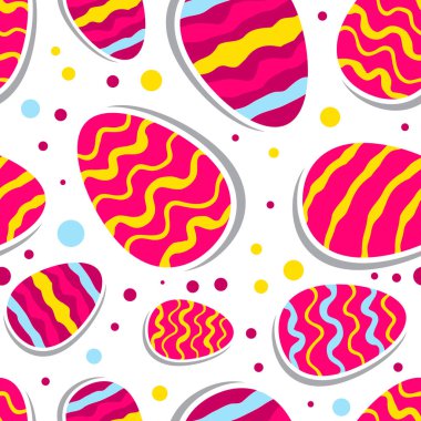 Vektör Paskalya Dikişsiz desen renkli yumurta ile