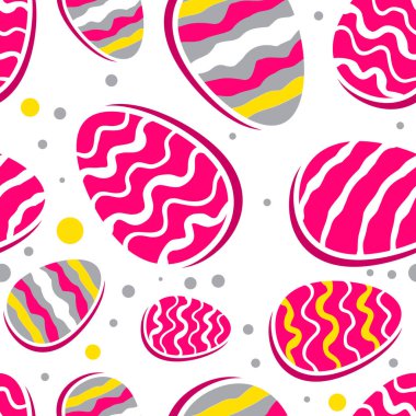 Vektör Paskalya Dikişsiz desen renkli yumurta ile
