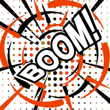 Komik arka plan, çizgi roman için tasarım boom ifadeler ses efekti ayarla