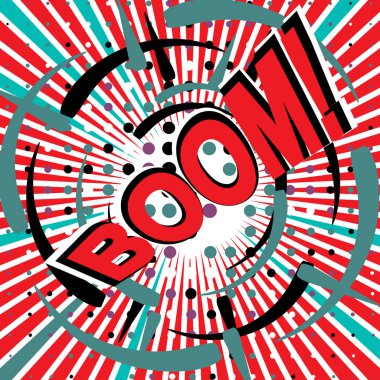 Komik arka plan, çizgi roman için tasarım boom ifadeler ses efekti ayarla