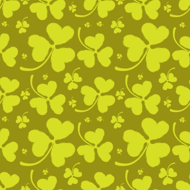 Bahar desen Yeşil yonca ile