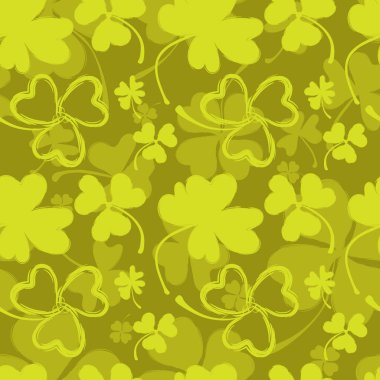 Bahar desen Yeşil yonca ile