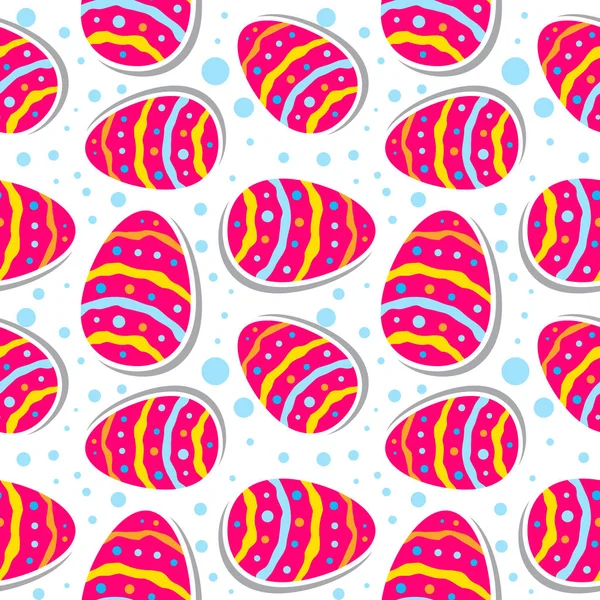 Vector Pasen naadloze patroon met kleurrijke eieren — Stockvector