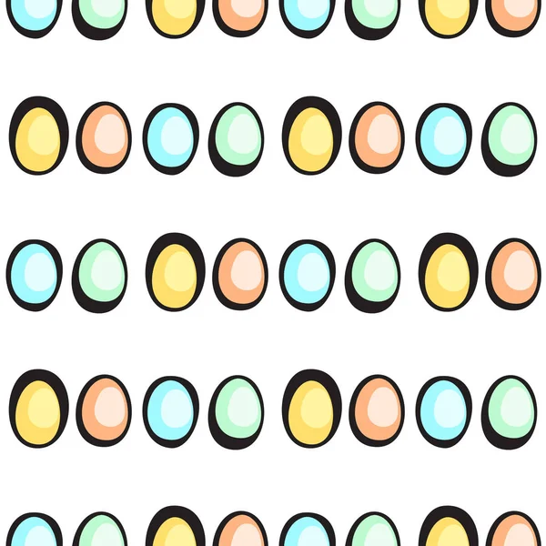 Modèle d'oeufs de Pâques vectoriels dessinés à la main sur fond blanc — Image vectorielle
