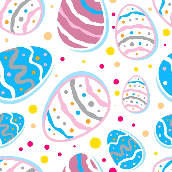Wektor Wielkanoc bezszwowe wzór z kolorowymi jajkami — Wektor stockowy