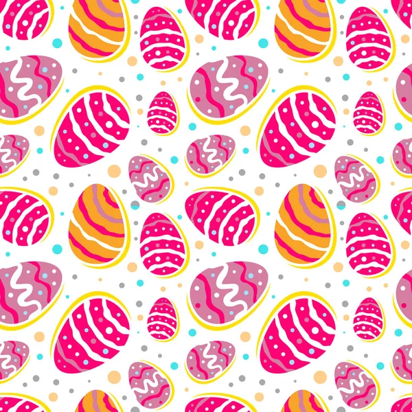 Vector Easter Seamless Pattern with Colorful Eggs — Stock Vector