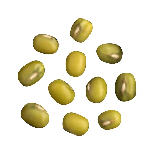 Mung beans isolated on white background — Stock Vector