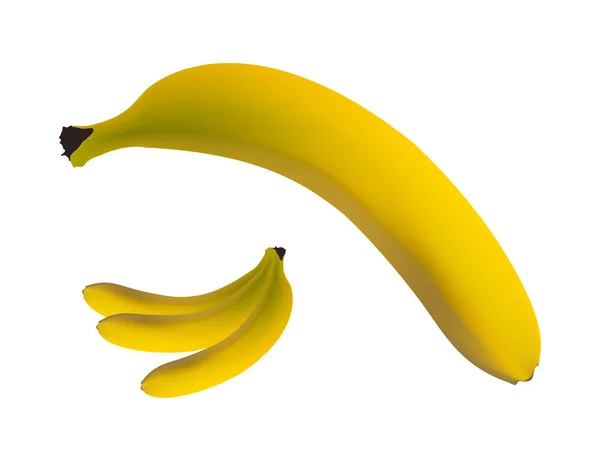 Banana isolada sobre fundo branco — Vetor de Stock