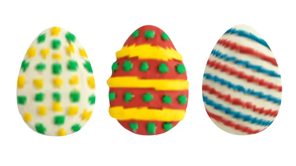 Набор векторных пасхальных яиц, изолированных на белом — стоковый вектор
