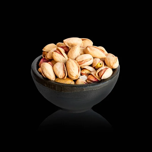 Pistachios in a Round Bowl Isolated on White Background — Stock Photo, Image