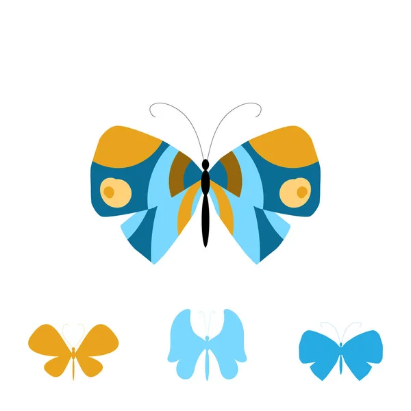 Colección de mariposas coloridas — Vector de stock