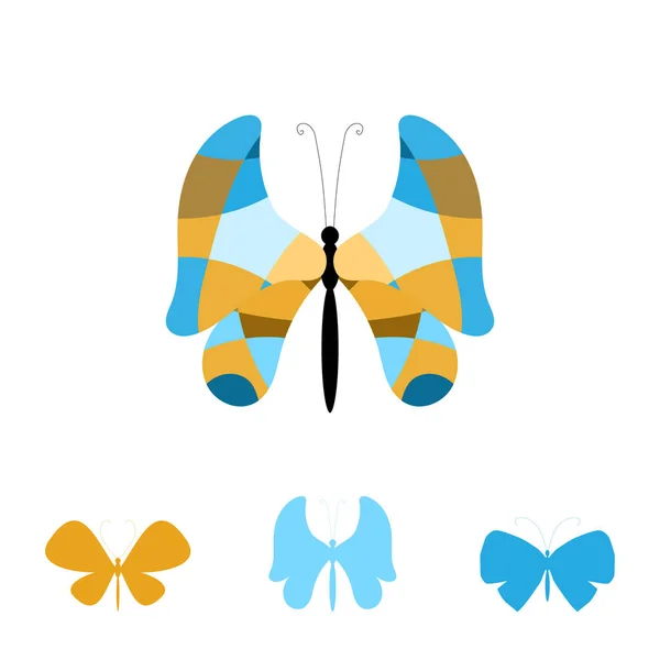 Colección de mariposas coloridas — Vector de stock