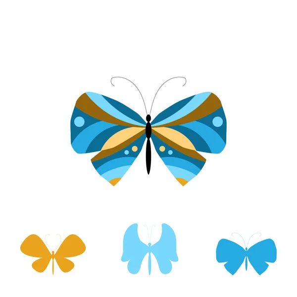 Sammlung bunter Schmetterlinge — Stockvektor