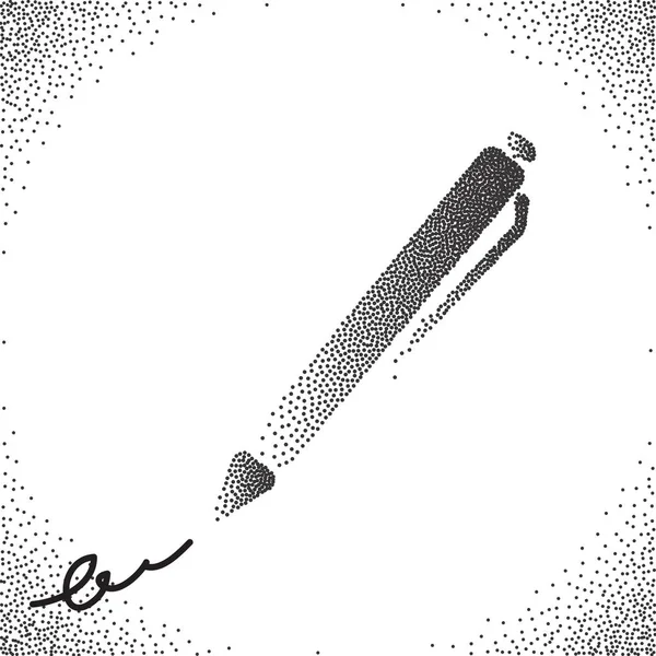 Halftone Vector Pen — Stock Vector