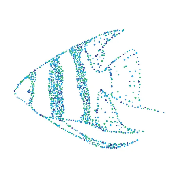 점선된 하프톤 수족관 물고기 — 스톡 벡터