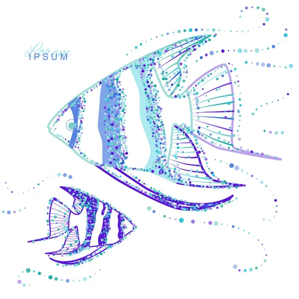 Полосатая аквариумная рыба — стоковый вектор