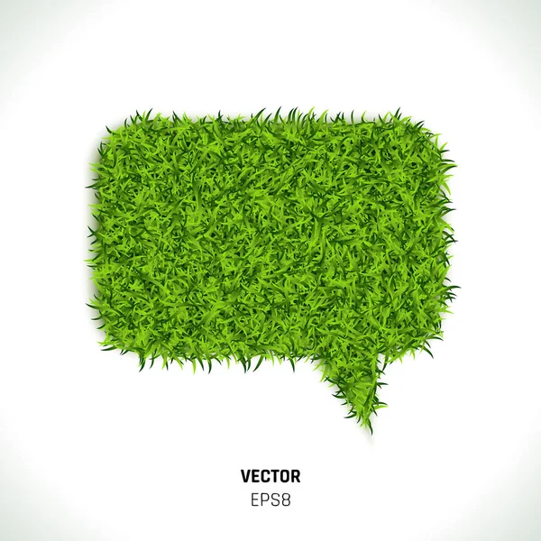Green Grass Speech Bubble — Stock Vector