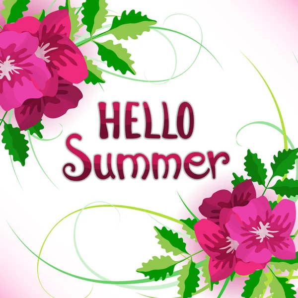 Phrase Hello Summer — Stock Vector