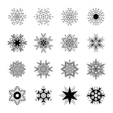 Güzel kar tanesi simgeler. Basit kar logosunu görmeniz gerekir. Kış simgeleri web ve Noel tasarım için. Vektör çizim