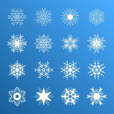 Güzel kar tanesi simgeler. Basit kar logosunu görmeniz gerekir. Kış simgeleri web ve Noel tasarım için. Vektör çizim