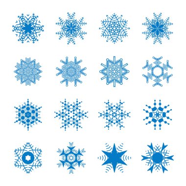 Güzel kar tanesi simgeler. Basit kar logosunu görmeniz gerekir. Kış simgeleri web ve Noel tasarım için. Vektör çizim