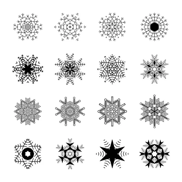 Schöne Schneeflockensymbole Einfaches Schnee Logo Wintersymbole Für Web Und Weihnachtsdesign — Stockvektor