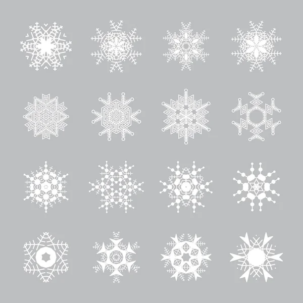 Beautiful Snowflake Icons Simple Snow Logo Winter Symbols Web Christmas — Stock Vector