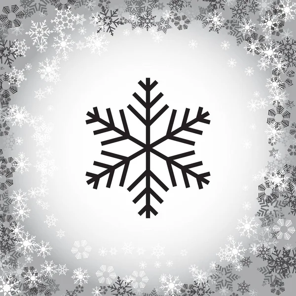 Einfaches Schnee Symbol Schneeflocken Vektor Logo Auf Schneefall Hintergrund Wintersymbol — Stockvektor