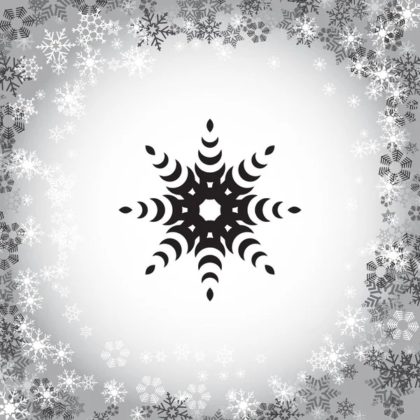 Απλή Χιόνι Εικονίδιο Νιφάδα Χιονιού Διάνυσμα Λογότυπο Στο Παρασκήνιο Χιονόπτωσης — Διανυσματικό Αρχείο