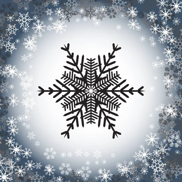 Einfaches Schnee Symbol Schneeflocken Vektor Logo Auf Schneefall Hintergrund Wintersymbol — Stockvektor