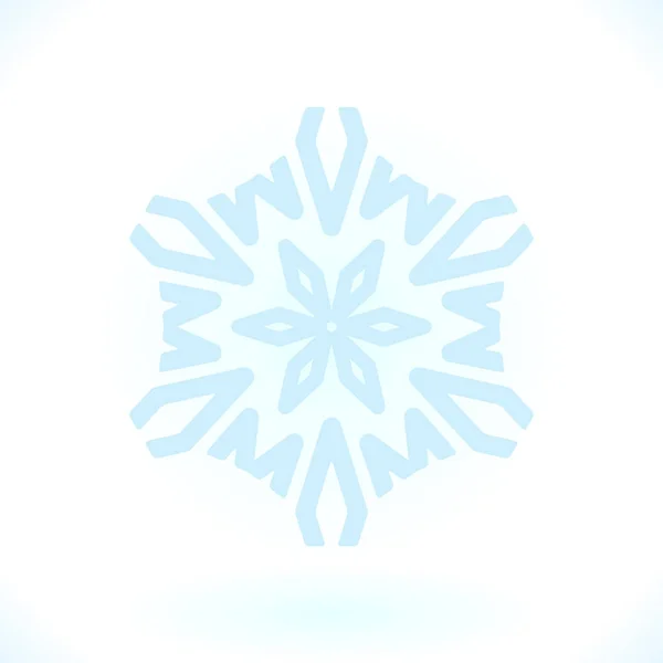 Blue Snowflake Vector Icon Isolated White Simple Snow Logo Winter — Stock Vector