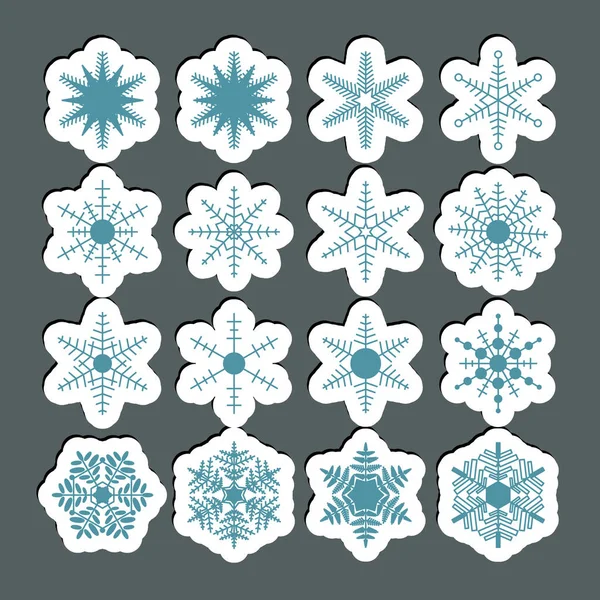 Des Icônes Neige Logos Neige Simples Symboles Hiver Pour Conception — Image vectorielle