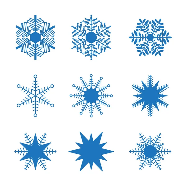 Schöne Schneeflockensymbole Einfaches Schnee Logo Wintersymbole Für Webdesign Vektorillustration — Stockvektor