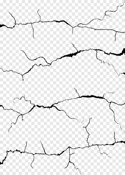 Wall Cracks Isolated — Stock Vector