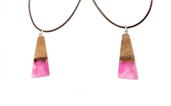 Sieraden hanger met roze kristal — Stockfoto