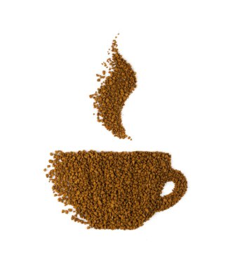 İzole anlık kahve taneleri