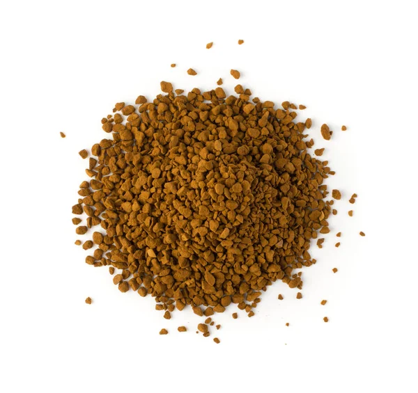 Högen av Instant kaffe korn isolerade — Stockfoto