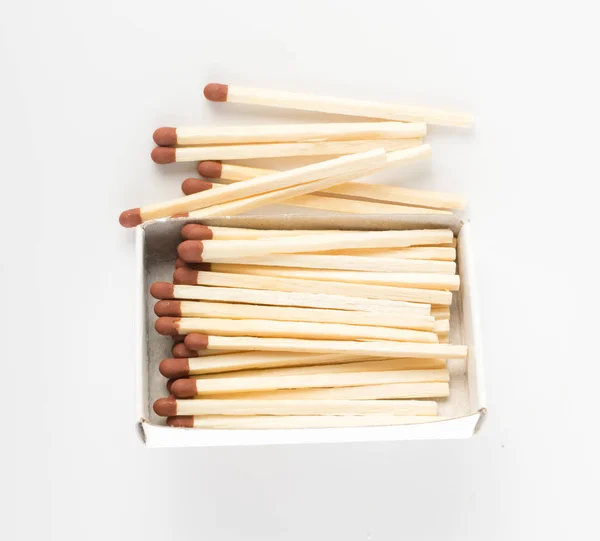 Opened Matchboxes with Brown Matches — Stock Photo, Image