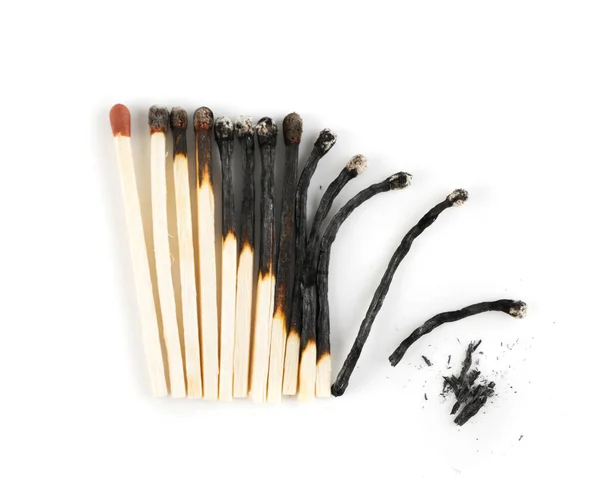 Different Stages of Burnt Matches — Stock Photo, Image