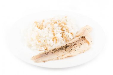 Soya ayyaş ve pirinç ile balık