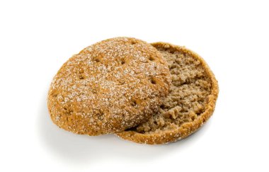 Susamlı İki Yuvarlak Çavdar ve Buğday Unu Top View