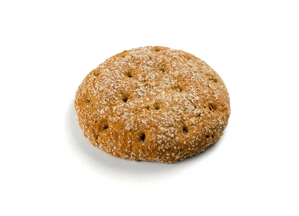 Due panini rotondi di segale e farina di grano con semi di sesamo Top View — Foto Stock