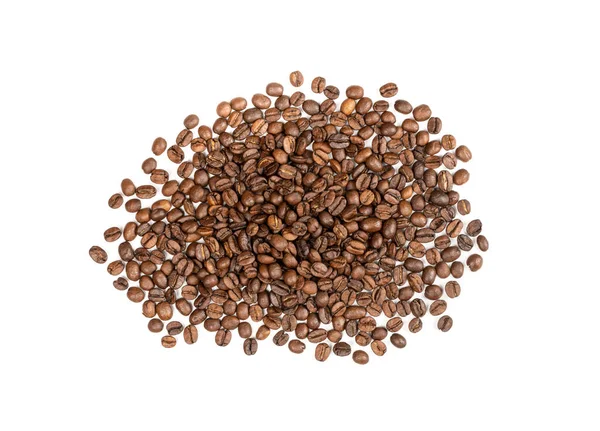 Heap of Brown Coffee Beans Isolated on White Background — Stock Photo, Image