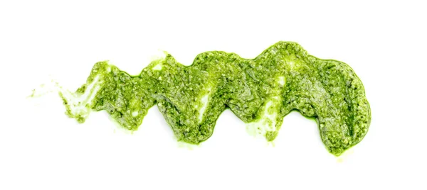 Pesto sos yayılmış veya blob beyaz arka plan üzerinde izole — Stok fotoğraf
