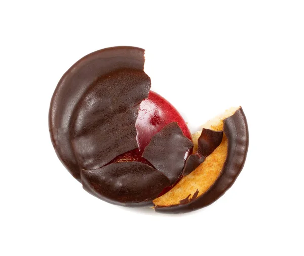 圆形巧克力果冻饼或加满天然果酱的饼干饼干 — 图库照片
