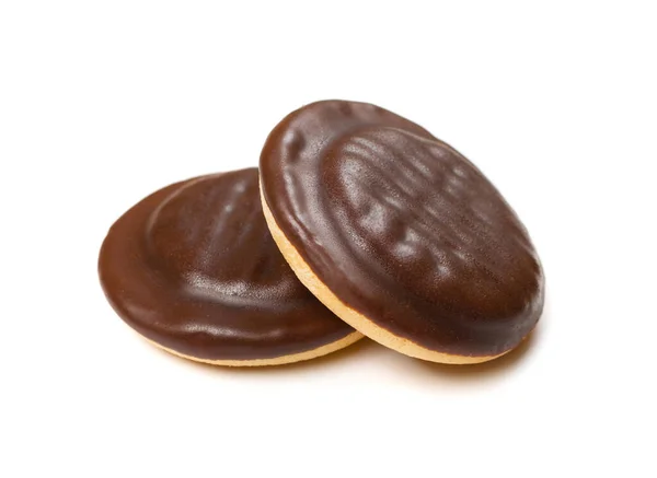 圆形巧克力果冻饼或加满天然果酱的饼干饼干 — 图库照片
