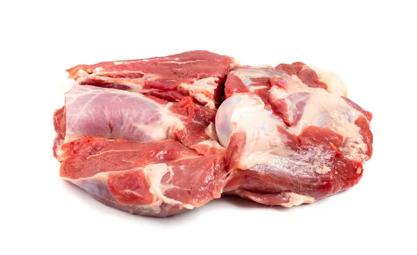 Świeże surowe mięso wołowe izolowane na białym tle — Zdjęcie stockowe