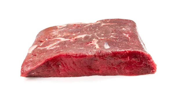 Frisches rohes Rindersteak isoliert auf weißem Hintergrund — Stockfoto