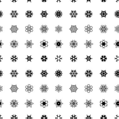 Beyaz arkaplanda kar simgesi ya da kar tanesi logosu dikişsiz desen